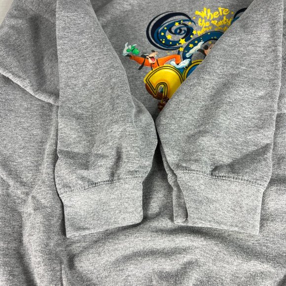 2005 Disney World Party Never Ends Sweatshirt Extra Extra Large Grey Crewneck - Picture 5 of 14